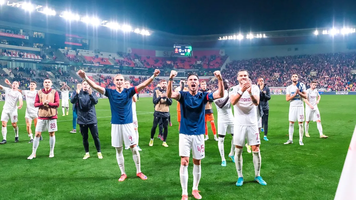 Slavia Praga - CFR Cluj 0-1, în Conference League. Toate echipele din grupă au câte 4 puncte