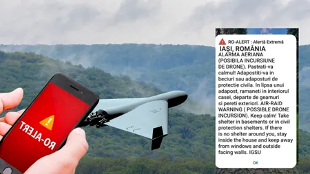 Alertă în 6 județe după ce o dronă a pătruns la granițele României. Patru F-16, ridicate de la sol