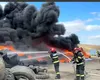 Incendiu puternic în Tulcea. S-a emis un mesaj RO-Alert (Video)