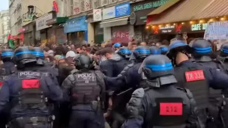 Haos în capitala Franței. Parisul, luat cu asalt de protestatari pro-Palestina VIDEO