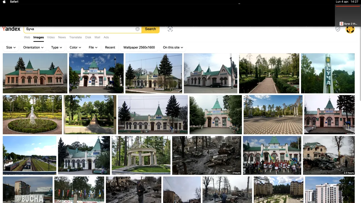 Ce se întâmplă dacă se caută orașul Bucea pe Google și Yandex