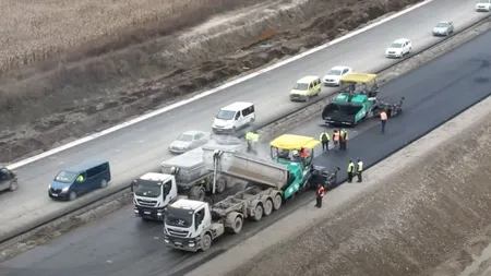 Lotul 2 al A10 Sebeș - Turda a ajuns la turnarea asfaltului (video)