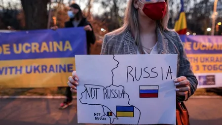 Protest împotriva războiului din Ucraina, la Bucureşti