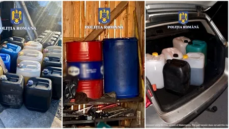 Cinci bărbaţi, anchetaţi după ce au furat 3 tone de motorină din rezervoarele unor camioane. Poliţiştii i-au prins în flagrant (FOTO&VIDEO)