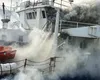 Alertă în Portul Midia: navă cu minereu cuprinsă de flăcări. Cinci autospeciale la fața locului