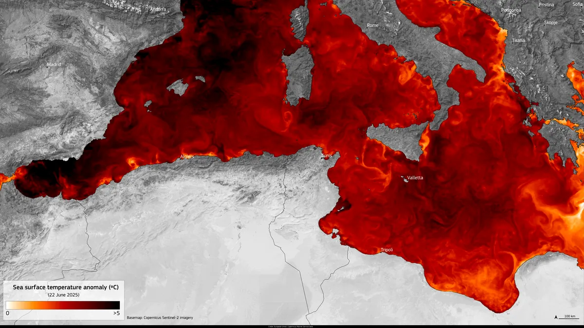 Un val de căldură anormal afectează Marea Mediterană