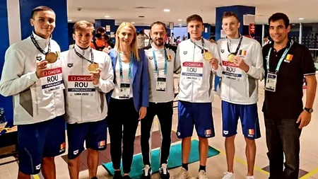 Medalie de aur pentru ștafeta masculină de 4x100 m liber a României, la Campionatele Mondiale de înot pentru juniori