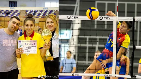 Cea mai tânără jucătoare de la Campionatul European de volei feminin U17, Bianca Cucu (12 ani), remarcată de forul european de profil