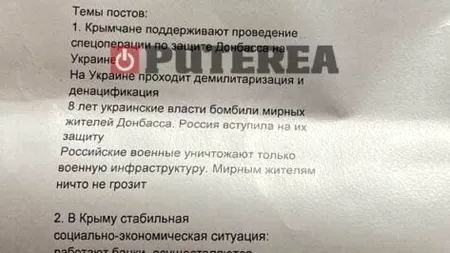 Războiul din Ucraina: Angajații din Crimeea, obligați să transmită știri false despre război (document)