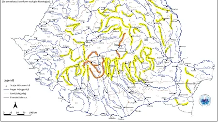 Risc de viituri rapide și inundaţii locale în mai multe județe din țară