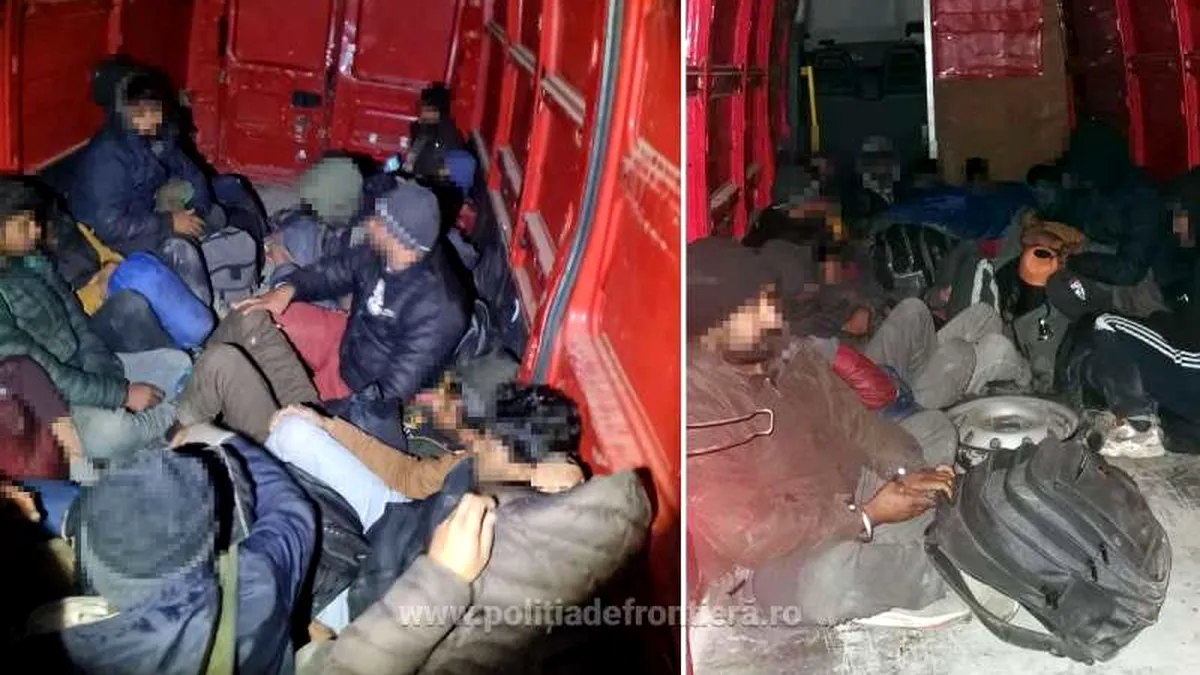 Arad: Peste 30 de migranţi, prinşi ascunşi în trei camioane şi un microbuz, la frontieră