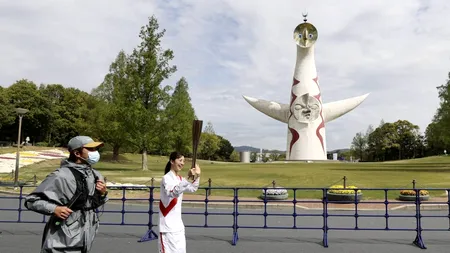 Purtătorii torței olimpice au avut de-a face cu un parc gol