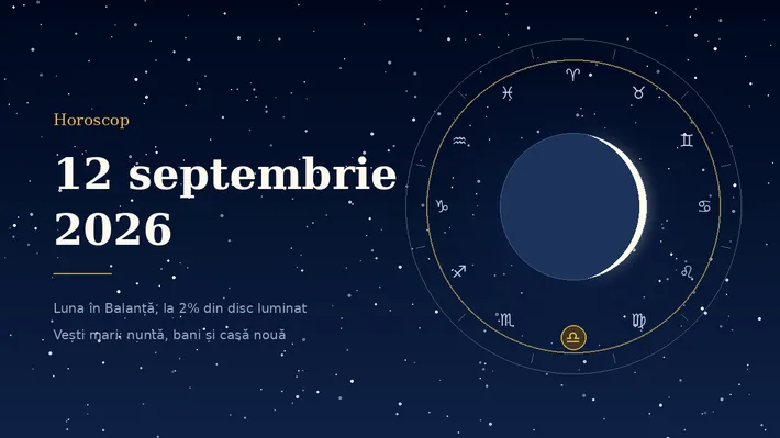 Horoscop 12 septembrie 2026. Sâmbăta marilor vești: nuntă, bani și casă nouă pentru mai multe zodii