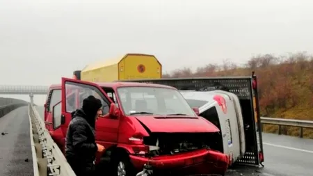 Accident cumplit pe Autostrada Timișoara-Arad. 3 mașini implicate - O femeie a fost rănită - FOTO