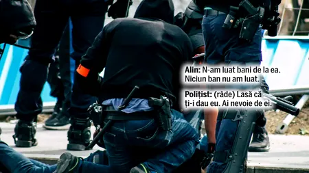 Bani băgați de polițiști cu forța în buzunarul unui tânăr vizat de un flagrant