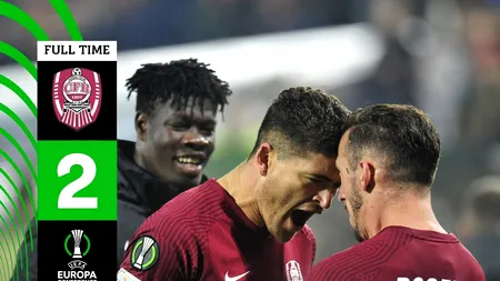 CFR Cluj, victorie cu Slavia Praga. Campioana României conduce Grupa G din Conference League (Video)