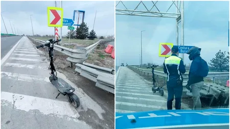 Cu trotineta pe Autostrada Soarelui. Ce amendă a primit un bărbat după ce a fost prins de polițiști