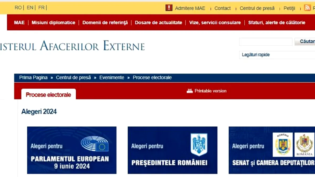 Nou pe site-ul MAE: Secțiunea de informare privind alegerile europarlamentare!
