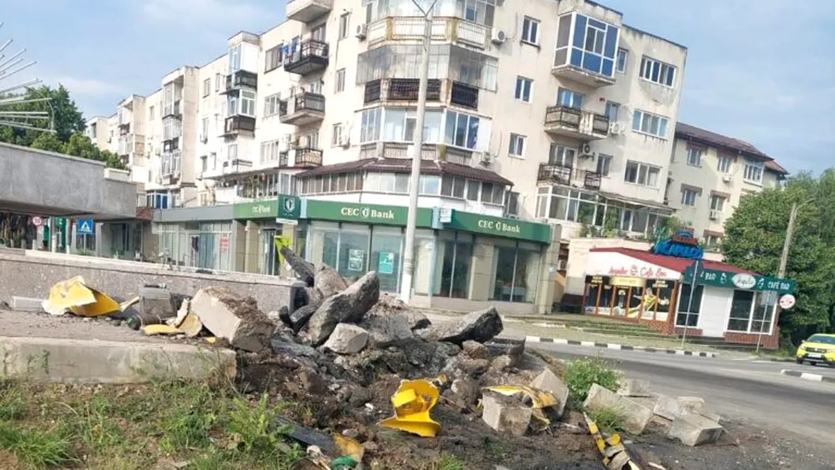 Un șofer turc a făcut prăpăd la Giurgiu, în sensul giratoriu de la Petrom (Foto)