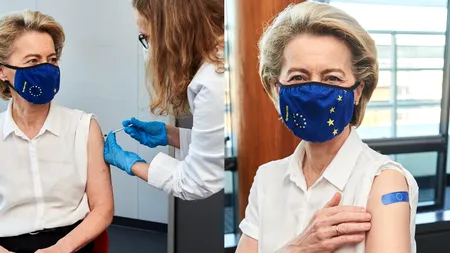 Președintele Comisiei Europene, Ursula von der Leyen, s-a vaccinat anti-corornavirus