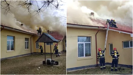 Incendiu la o școală din județul Olt. Clădirea a fost afectată în proporție de 90%
