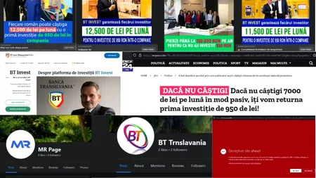 Oportunități înșelătoare de investiții sub numele unei mari bănci din România