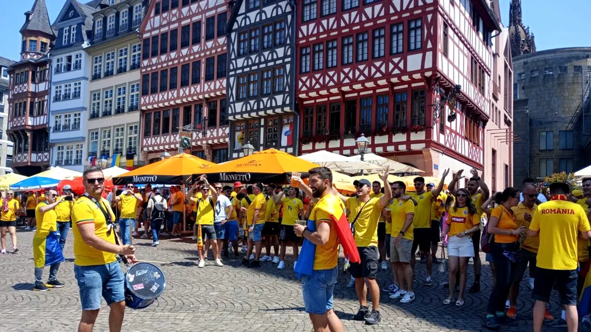 Românii au cucerit Piața Römerberg din Frankfurt înainte de meciul crucial cu Slovacia