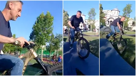 Un primar din România s-a făcut de râs după ce a căzut cu bicicleta, într-un parc plin de copii (VIDEO)
