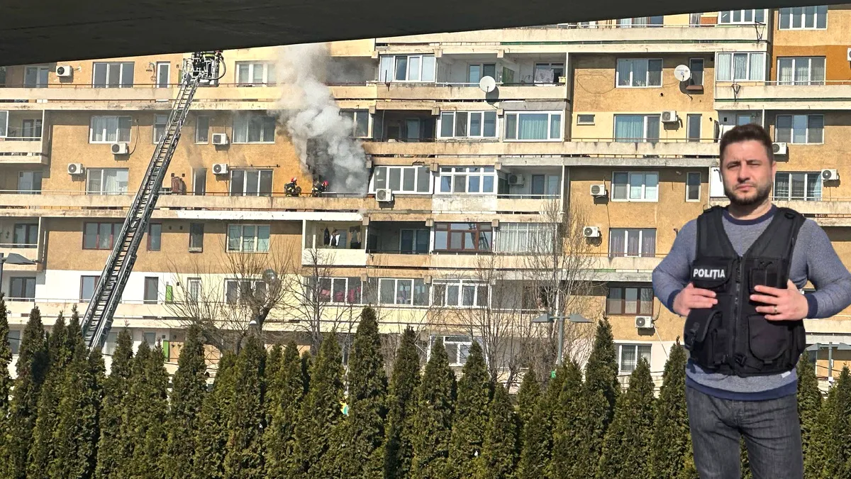Un polițist a salvat doi bătrâni dintr-un incendiu (VIDEO)