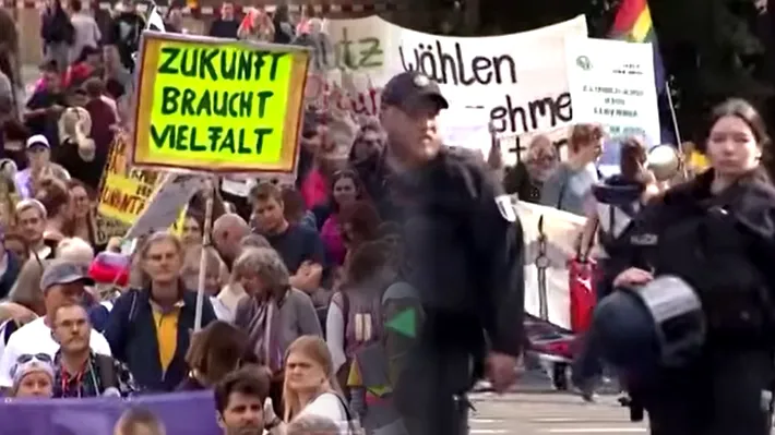 Proteste masive în Germania: 150.000 de persoane în stradă față de AfD, la o săptămână după scorul din Saxonia-Anhalt