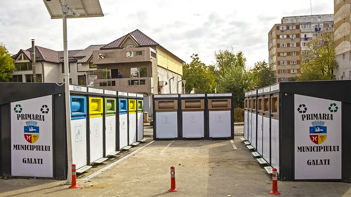 La Galați, containere de gunoi cu camere de supraveghere video pentru prevenirea distrugerilor și furturilor
