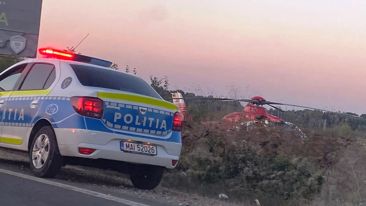Prahova: Motociclist rănit grav într-un accident pe DN 1. A fost solicitat un elicopter SMURD