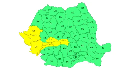 Vremea rea se întoarce în România. Cod galben de furtuni și vijelii