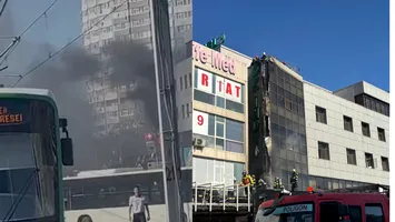 Hotelul Sir, în flăcări. Focul a ajuns la terasă și fațadă