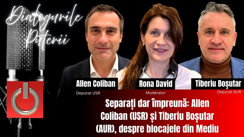 Dezbatere aprinsă la «Dialogurile Puterii»: Allen Coliban și Tiberiu Boșutar despre partide, urși și lemne de foc