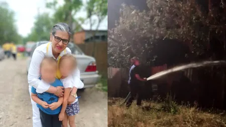 O primăriță din Buzău stinge un incendiu cu mâinile ei