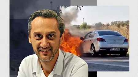 Replica prefectului Olt după ce mașina i-a luat foc în trafic