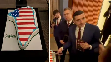 George Simion taie tortul Groenlandei „cucerită de SUA”. Eveniment în cinstea lui Donald Trump