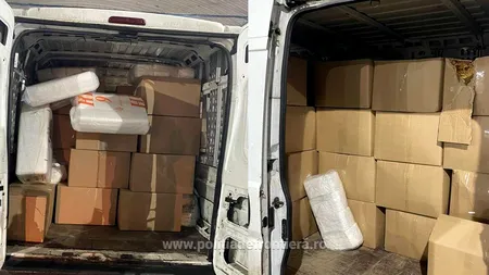 Aproape o tonă de tutun neprelucrat, descoperită de polițiștii de frontieră Giurgiu într-un microbuz bulgăresc