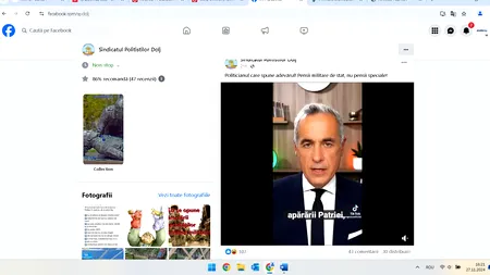 Călin Georgescu, promovat de Sindicatul Polițiștilor din Dolj, chiar dacă statutul le interzice propaganda politică