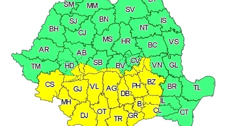 Atenționare: Cod galben de ninsori în 20 de județe și în București