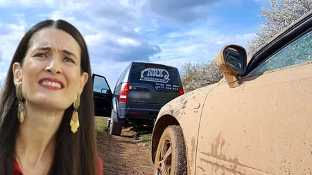 Sectorul primăriței Clotilde Armand: Mercedes CLA împotmolit în noroiul de pe stradă!