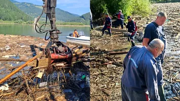 Lacul Bicaz, sub asediul deșeurilor. Intervenție de urgență după viiturile masive