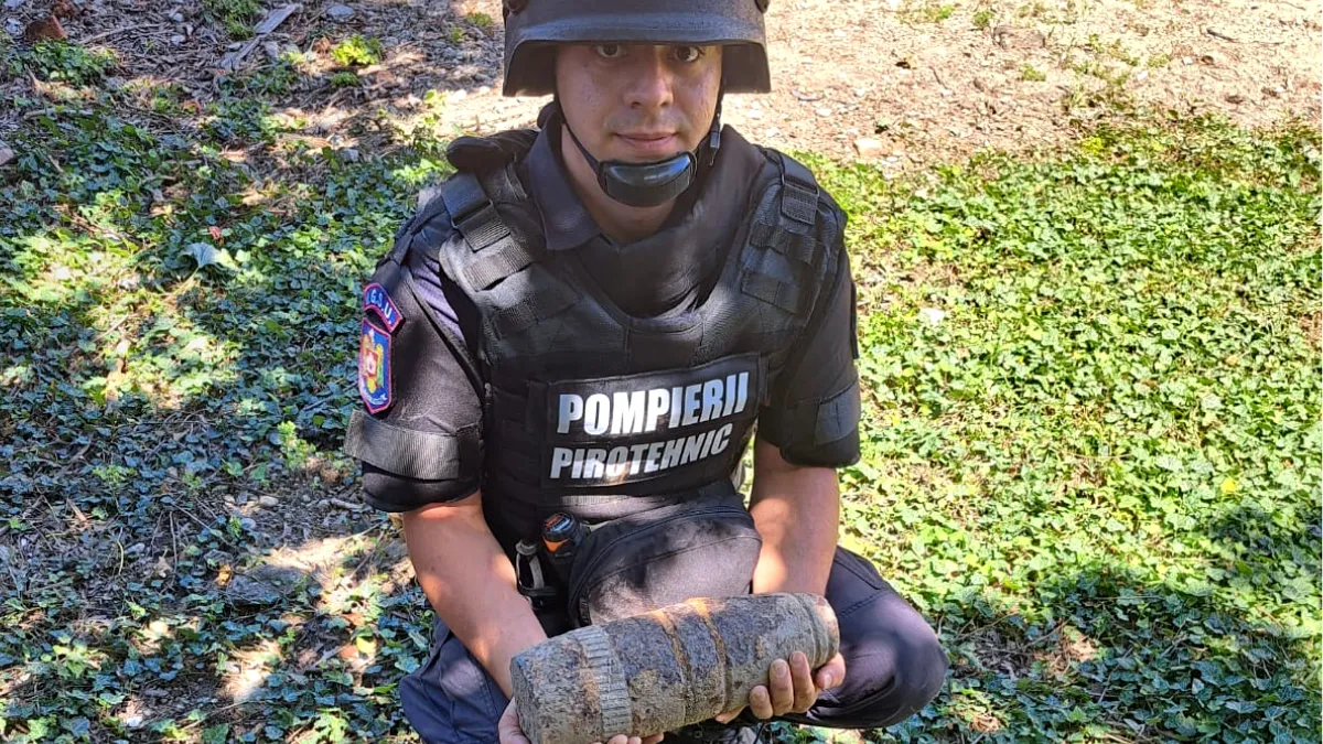 Proiectil din Al Doilea Război Mondial, găsit în România. Au intervenit pirotehniștii