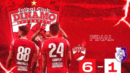 Dinamo – FC Argeș 6-1. Alb-roșii, ca și promovați în Superligă (Video)