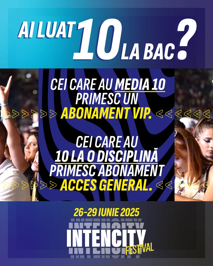 Elevii din Dolj cu media 10 la Bacalaureat devin VIP la Festivalul IntenCity