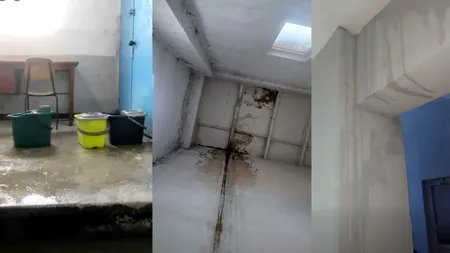 Sediul Poliției Rutiere Botoșani, pericol public: risc de prăbușire a tavanului și electrocutare (VIDEO)