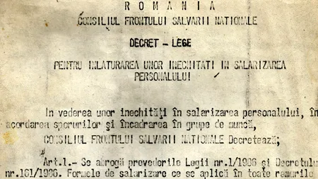 34 de ani de la Decretul 68/1990 al lui Ion Iliescu: „în vederea unor INECHITĂȚI în salarizarea personalului”!