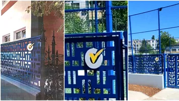 Un primar şi-a pus sigla electorală pe gardul şcolilor din oraş