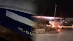 Imagini neobișnuite pe DN1: un avion a rămas blocat sub un pod feroviar la Balotești
